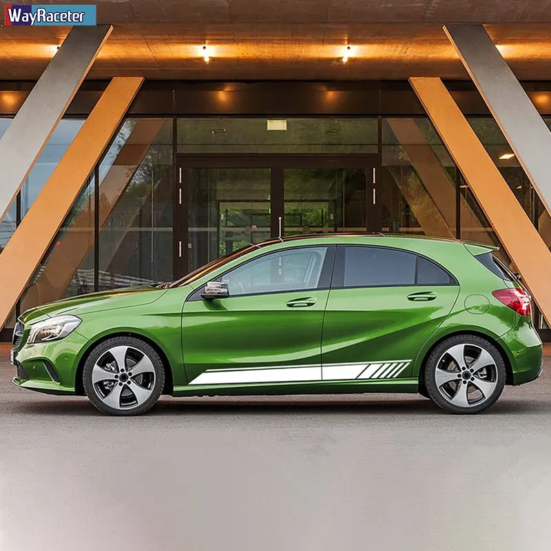 Наклейка на юбку с полосками сбоку 2 шт. 1 наклейка для Mercedes Benz W176 W177 A45 A35 V177 X117 AMG