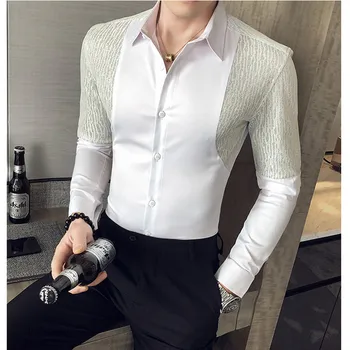 

2020 Brand clothing Men dress long sleeve shirts/Male autumn High quality pure cotton Lapel business shirt Work shirt S-3XL