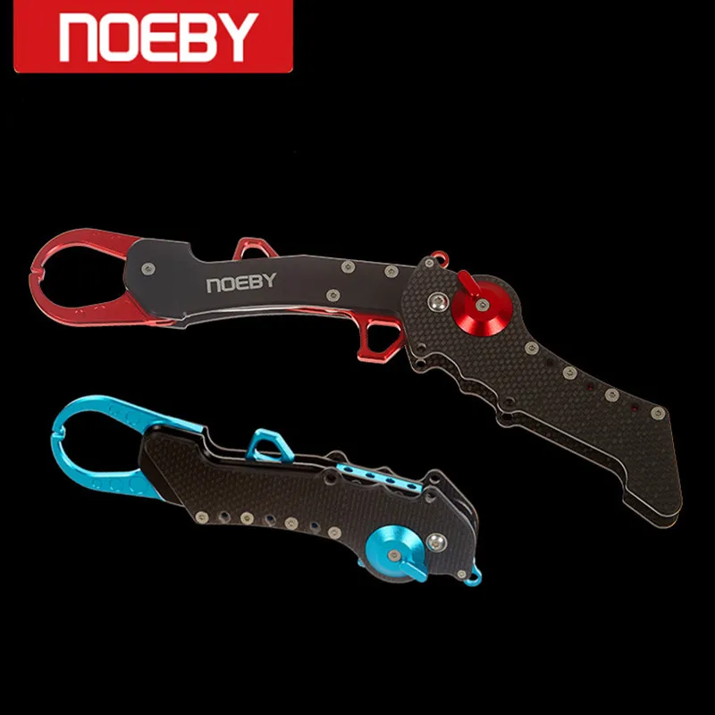 

NOEBY Kohlefaser Griff Fisch-lippen Grippe Raum Aluminium Angeln Lippengriff Falten Controller Zange Fischerei-tools Pesca