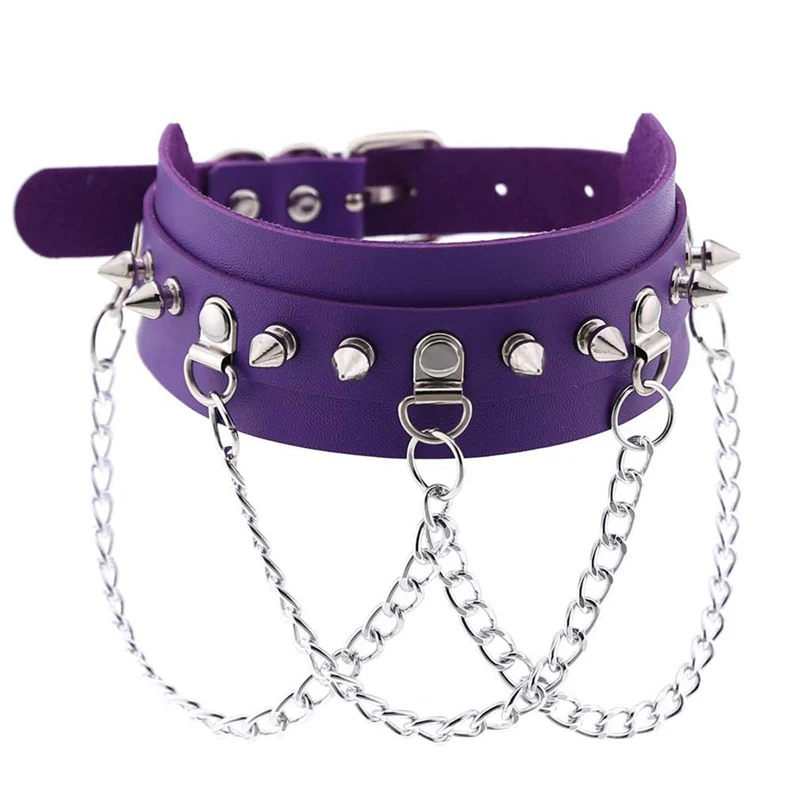 Harajuku Punk Choker Chain Collar Sexy Goth Metal Chain Choker Necklace - Окраска металла: PP