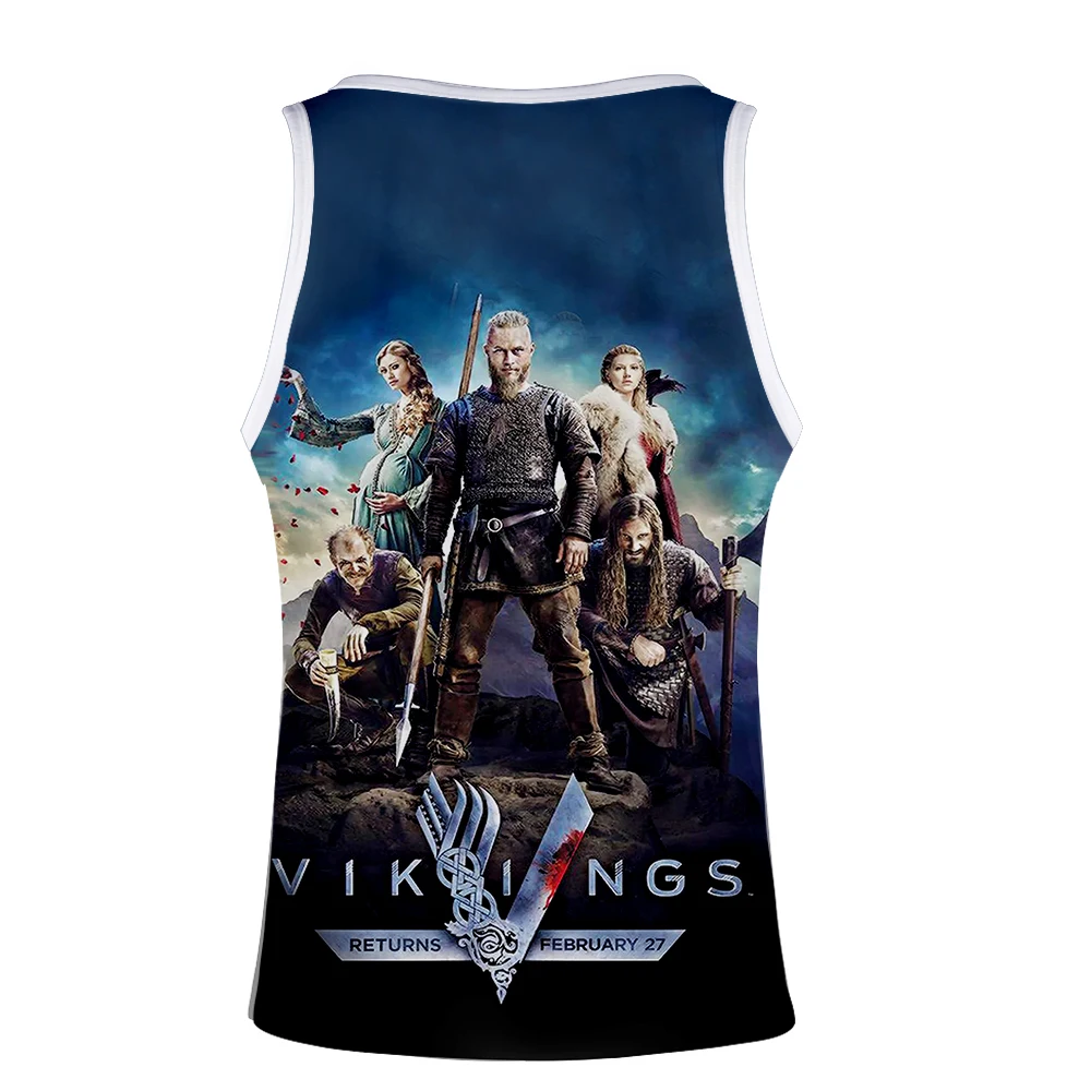 Vikings ТВ серии топы на бретелях для мужчин Harajuku Бодибилдинг Фитнес Мода 3D принт норса мужские викинги Летняя мужская одежда
