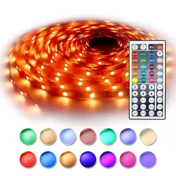 

2.8ft 300LEDS 5050 RGB LED Strip Lights Kit with 44 Keys Remote Controller,24V 3A Power Supply,Flexible Changing Multi-Color