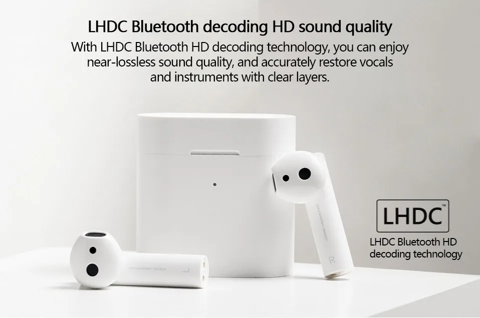 Оригинальные беспроводные наушники Xiaomi Air 2 TWS Bluetooth 2 LHDC HD 14,2 мм с двойным микрофоном ENC автоматическая пауза управление нажатием Airdots Pro 2