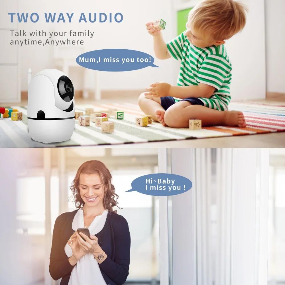 1080P Full HD Беспроводная IP камера Wifi IP CCTV камера Wifi мини Сетевая видео камера с функцией автоматического слежения ИК ночного видения