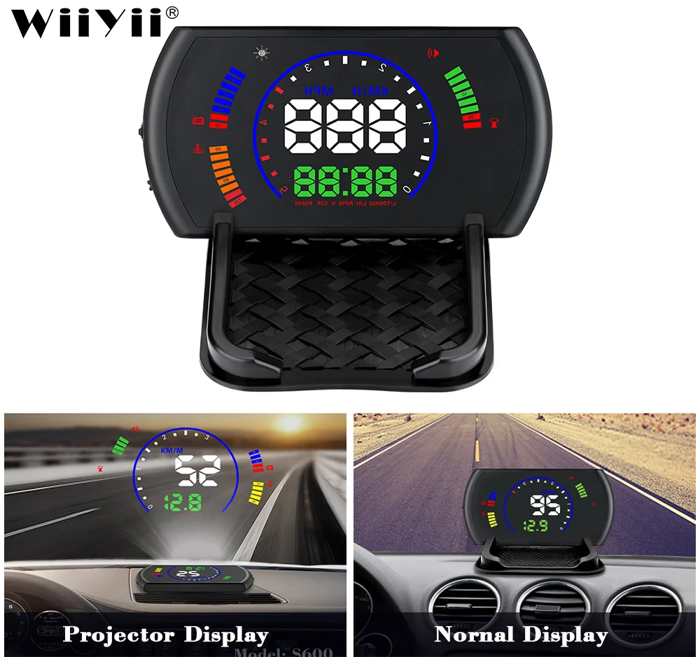

S600 car Head-Up Display Car Speed Windshield Projector OBD2 Interface HUD RPM Voltage Water Temperature Fuel alarm car