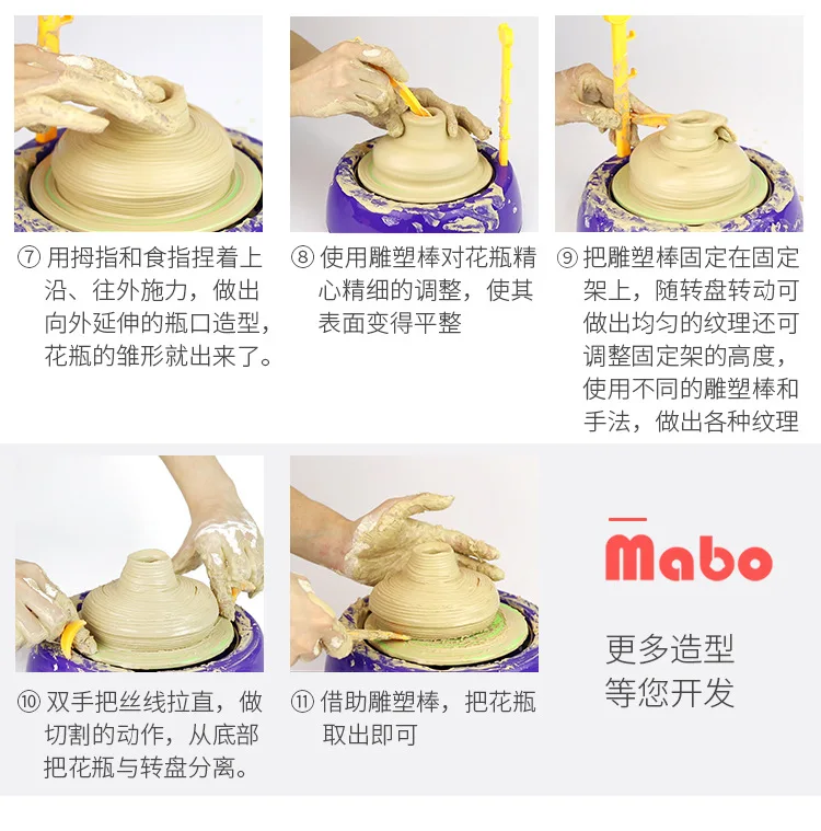 Портативный Мини DIY ручной работы электрическая керамическая гончарная машина керамические колеса дети Искусство ремесло Детские развивающие Подарочные игрушки