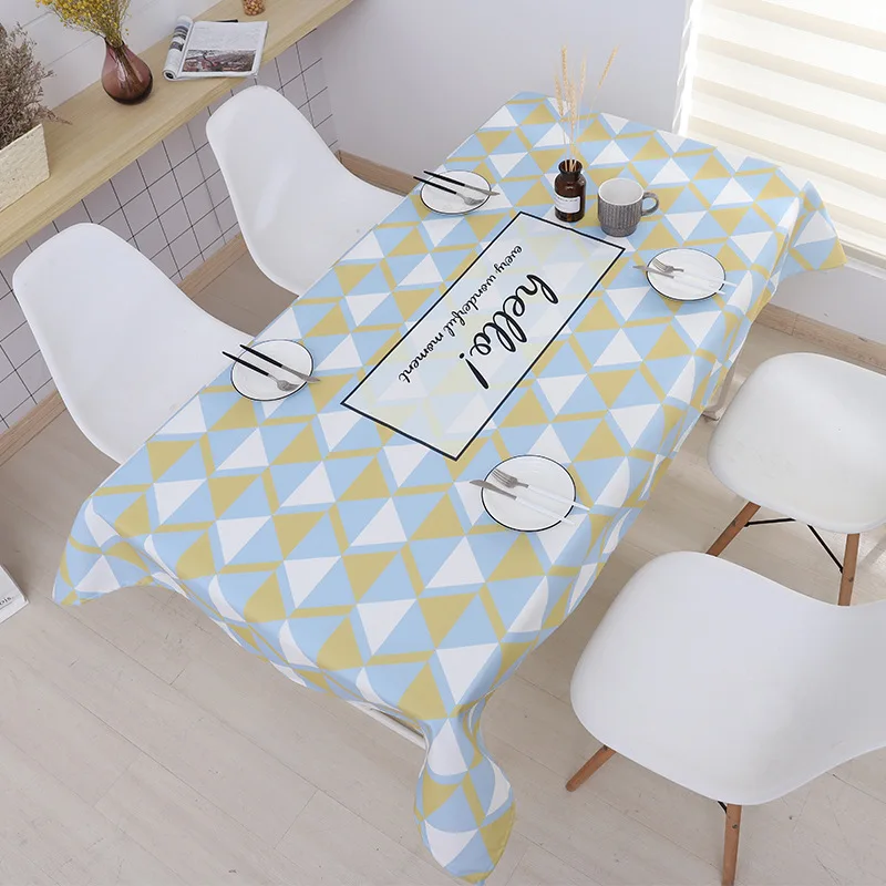  Simanfei Nordic Geometric Linen Table Cloth Rectangle Oilcloth On The Table Tea Coffee Table Cover 