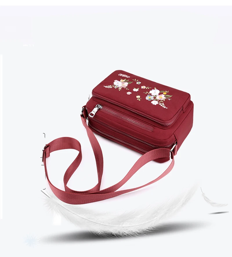 Bags for Women Nylon Crossbody Waterproof Female Messenger Bag Embroidery Shoulder Bag Small Fashion Women Messenger Bags