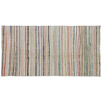 

Handmade Multicolor Vintage English Striped Rug Area Rug 150x285 Cm-4'11''X9'4''