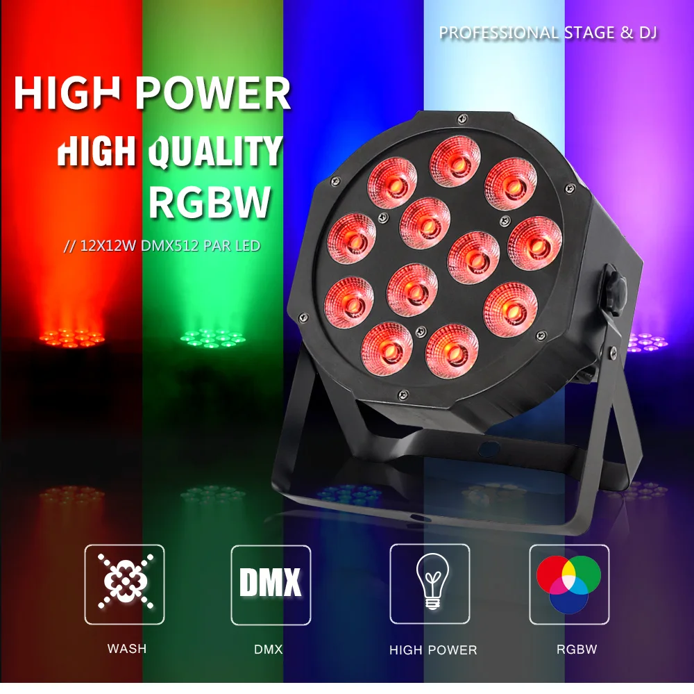 1xlot LED PAR света 12x12 Вт RGBW 4in1 par светодиодный проектор DMX DJ Disco огни Рождество для отдыха и вечеринок строб этап Освещение