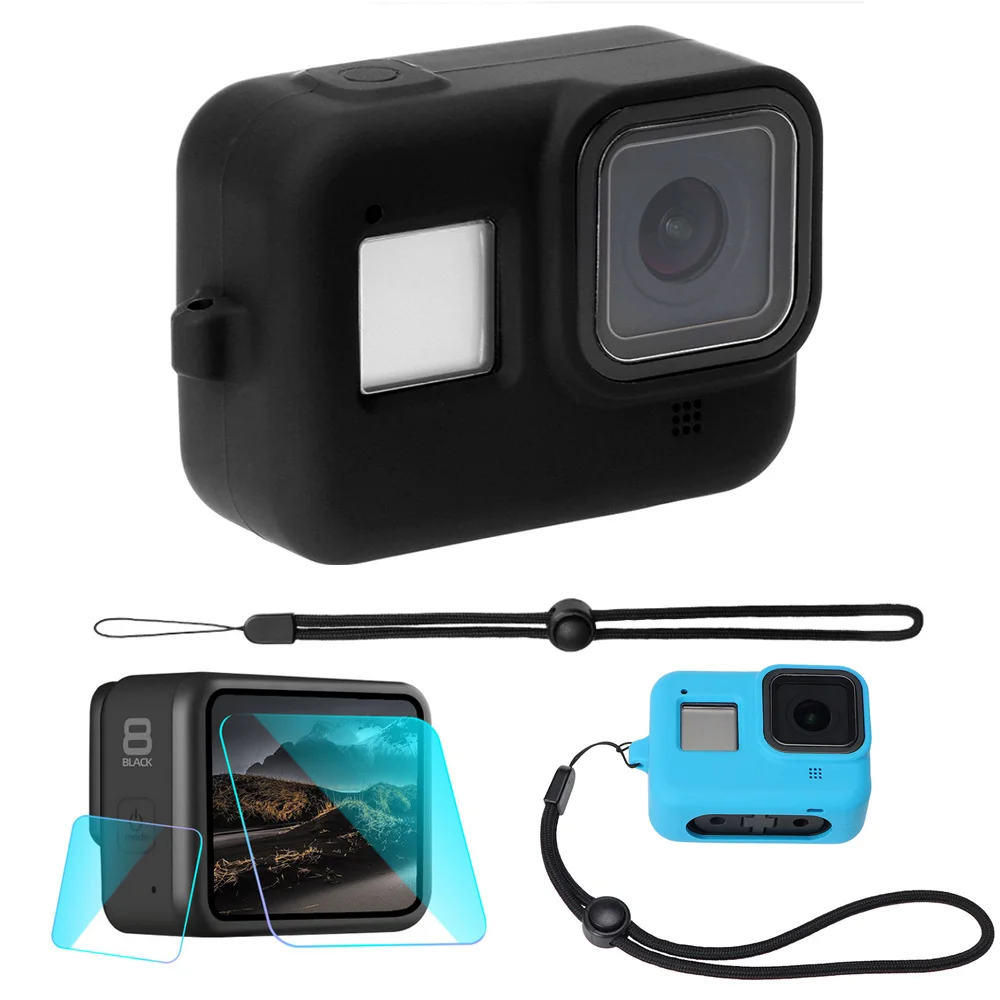 JINSERTA мягкий силиконовый корпус Защитная пленка для Gopro Hero 8 чехол черный Полное покрытие оболочка для Gopro Hero 8 Экшн-камера