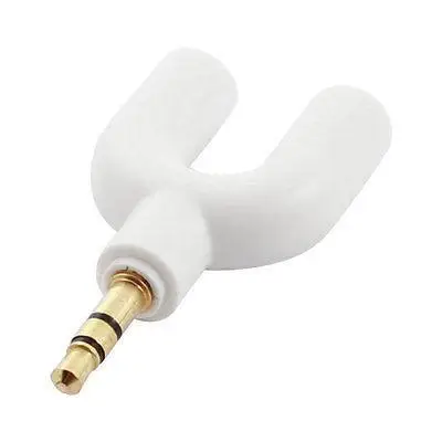 

3.5mm Male to 2 3.5mm Female Spliter Audio Plug Earphone Adapter White
