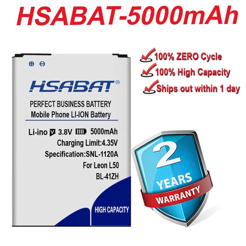 Аккумулятор HSABAT 5000 мАч для LG Leon L50 H345 MS345 D213N Tribute 2 C40 L22C Destiny L21G Sunset L33L | Мобильные