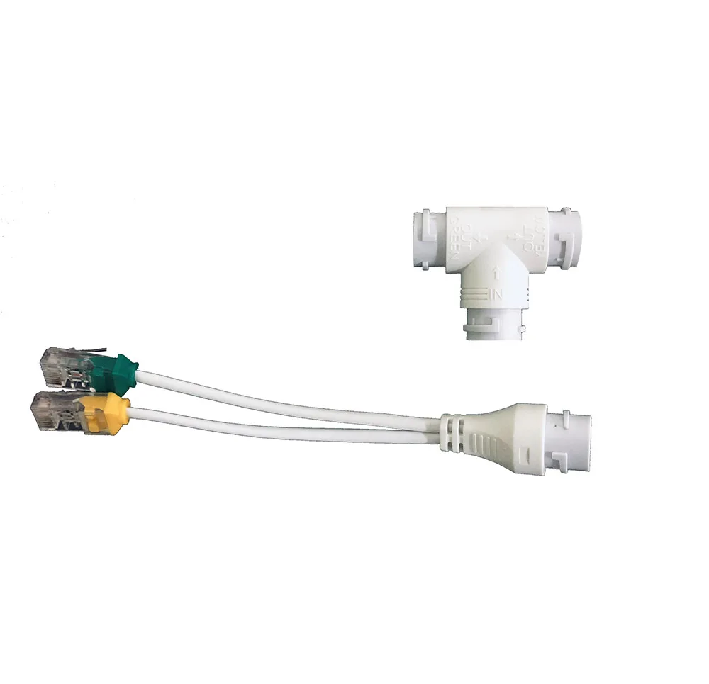 POE Camera simplified wiring connector, splitter, 2-in-1 network cabling connector, three-way RJ45 head security camera install