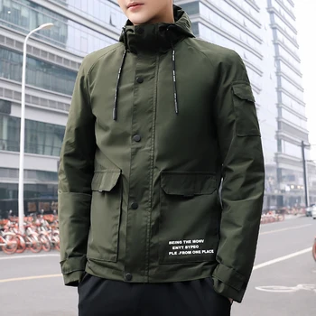 

High Quality 2020 Spring Fashion Hooded Casual Jacket Men Windbreaker Coat Male Slim Fit Outerwear Jackets Plus Size M-5XL