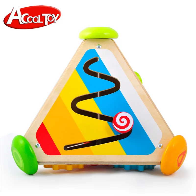 

Acooltoy Wooden Children Multi-functional Cube Early Education Spring Music Box Toy Baby Instrument