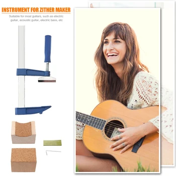 

Electric Guitar Bass Fret Press Tools Acoustic Folk with Wooden Coundhole Cauls Lightweight Portable Music Elements