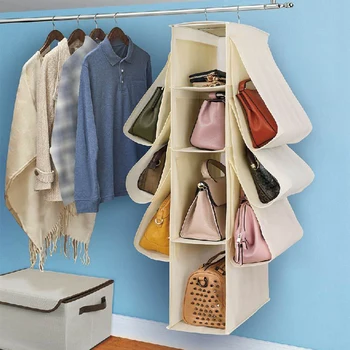 

10 Pockets Handbag Organizer Non Woven Fabrics Hanging Closet Storage Bag Large Capacity Purse Home Towels Dustproof Bedroom