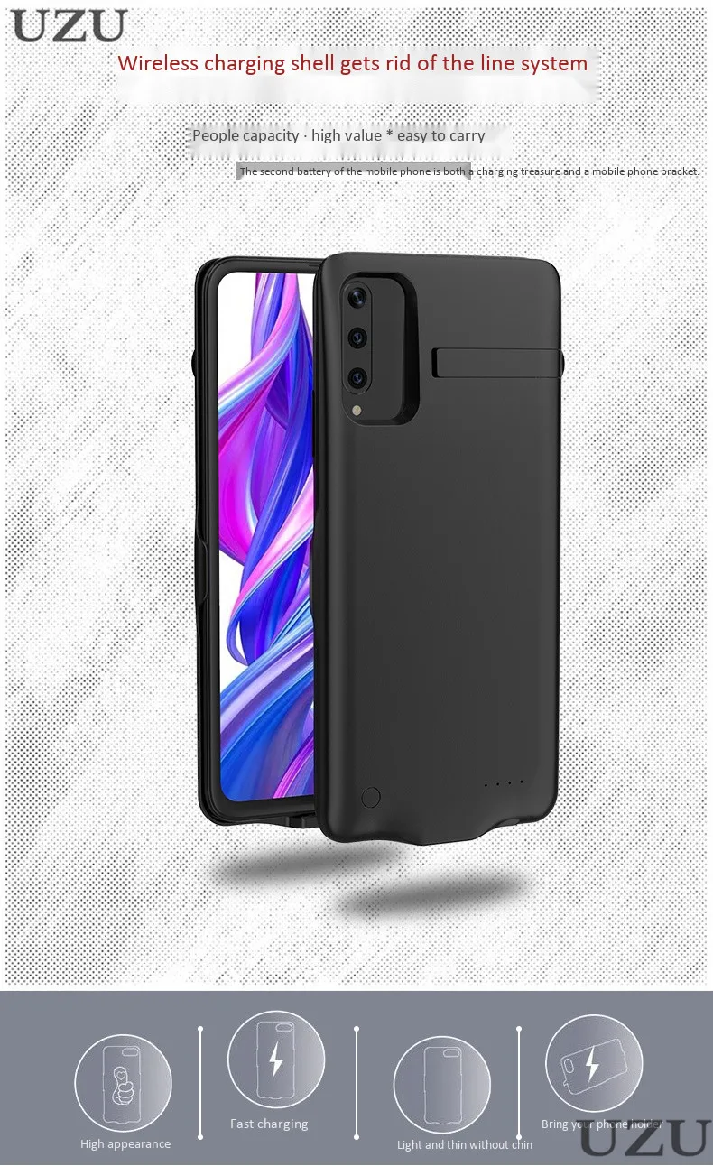 6500 мАч Внешний держатель подставки зарядное устройство чехол для huawei Honor 9X портативный беспроводной зарядный чехол для huawei Honor 9X Pro
