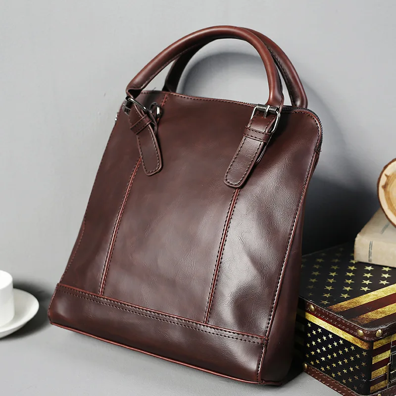 

Q the new crazy horse PU men bag Korean diagonal shoulder bag retro trend handbags men casual bags JIULIN