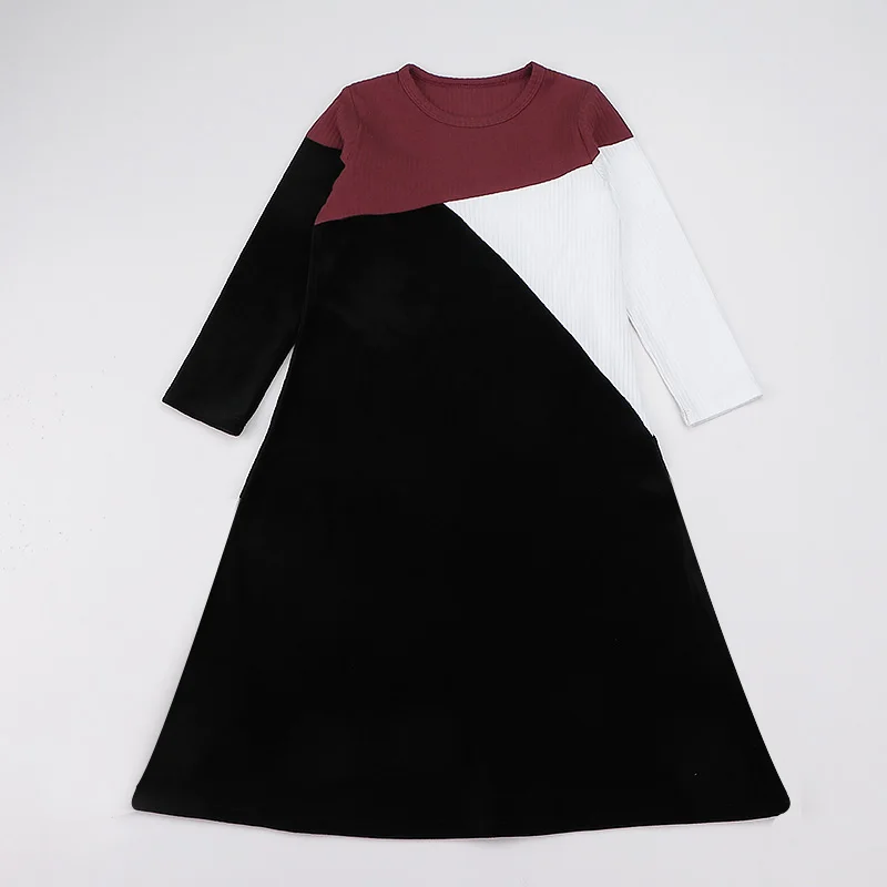Mädchen nightgow langen ärmeln kinder kleidung velour rippen winter casual mädchen kleider kinder kleidung kinder winter kleid rundhals – Detail 2