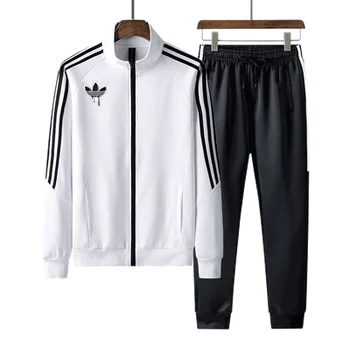 

Men Run Gym TrackSuit Sport Jacket Sweats Suit Set Trousers Pants Jogging Activewear