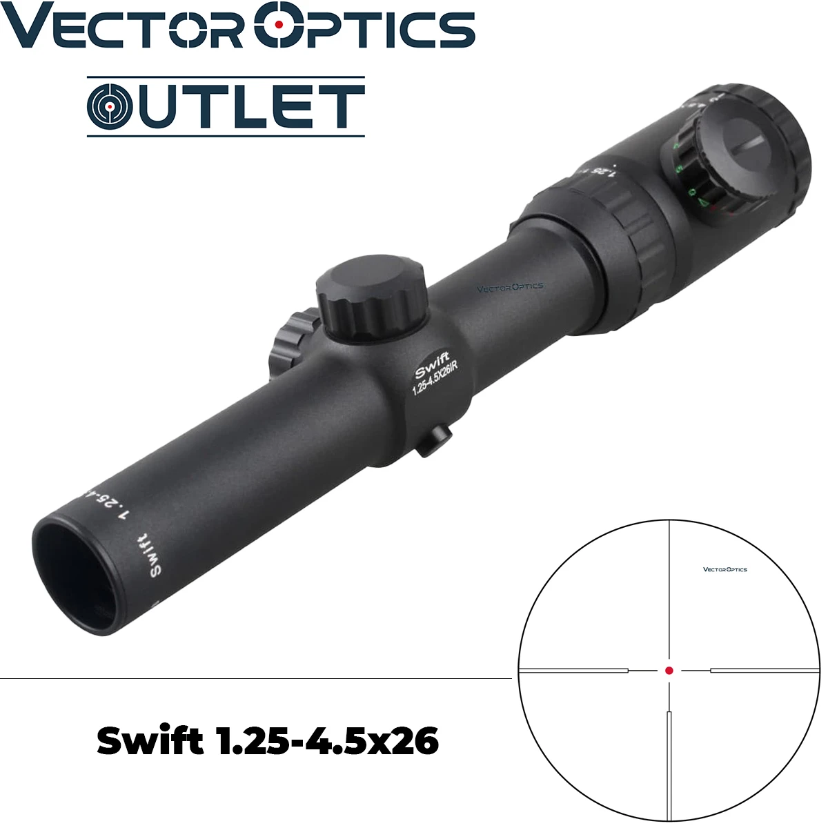 Компактный охотничий оптический прицел Vector Optics Swift 1 25 4 5x26 длинный рельеф для глаз
