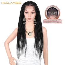Kanyss 29 дюймов 13x5 кружева пробор руки плетеные парики синтетические кружева спереди парик для женщин с детскими волосами твист косы корнроу парики