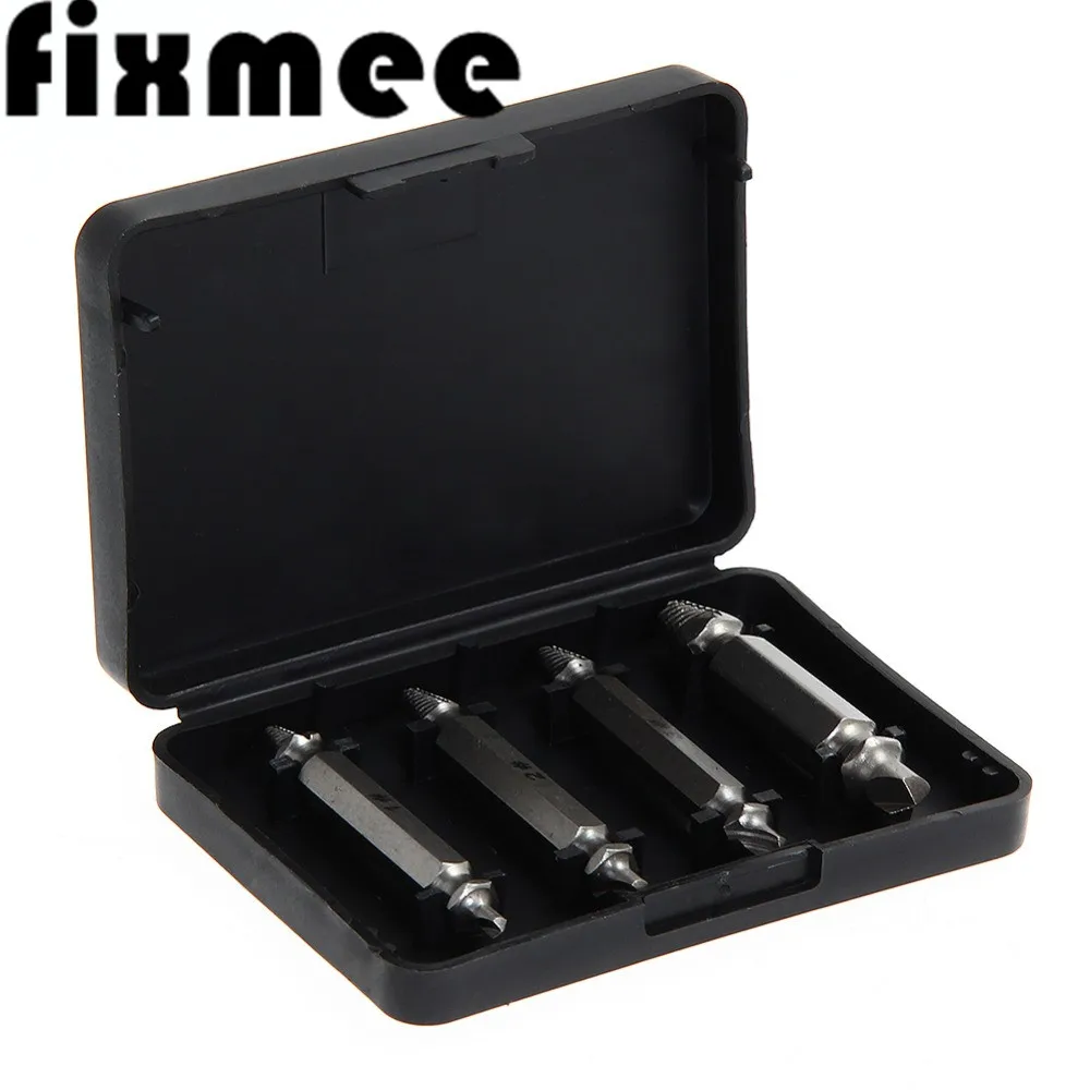 4PCS/Set Double Disassemble Screws Carpentry Screw Extractor Easy Out Set Remove Broken Bolt Drill Bit Removal Side Tool | Инструменты