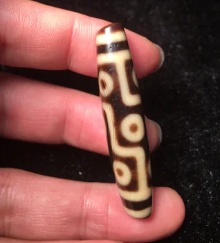 

Power Magic Tibetan old Agate Ivory Color 9 Eye King totem dZi Bead Pendant 52MM