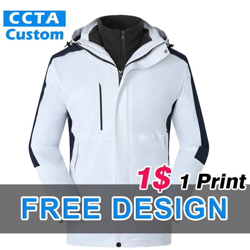 Winter Men's High-end Hooded Jacket Custom Logo Waterproof Windbreaker Team Customize Print