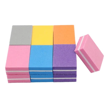 

50pcs Mini Sponge Nail File Coulorful Cushioning Block Sanding Professional Double Sided Pedicure Manicure Nail Tools