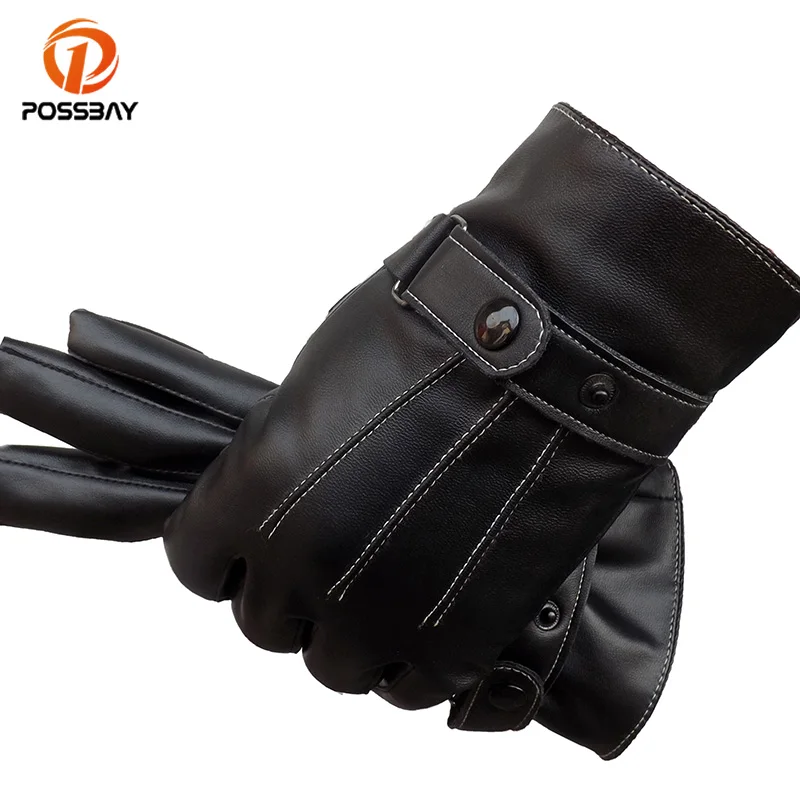 Posbay Ретро Мотоциклетные Перчатки Кожаные зимние водонепроницаемые Guantes мото