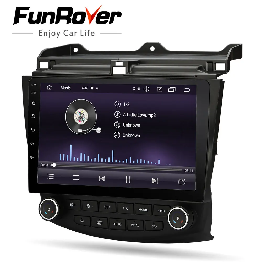 Top Funrover 2.5D+IPS android 9.0 2 din car dvd player for Honda Accord 7 2003-2007 radio video player gps navigation car multimedia 4