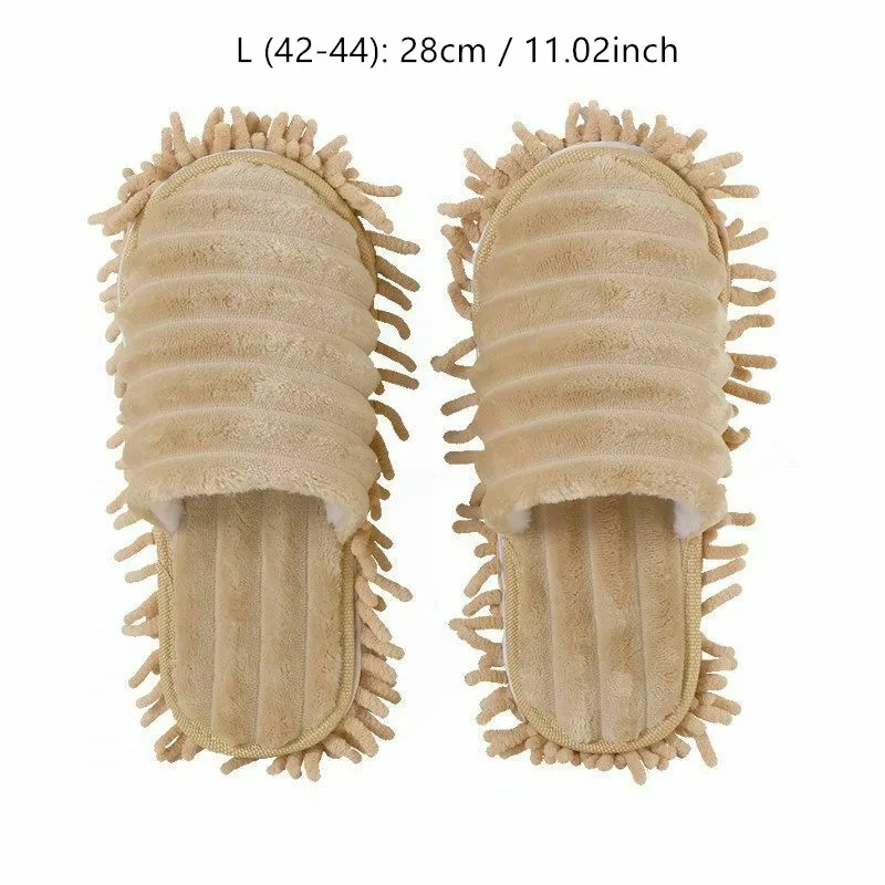 Beige-L Пара многофункциональная напольная пыль тапочки для паркета обувь без застежки моющая Швабра обувь кораллового флиса Швабра головные уборы домашнее чистое вытирание инструмент - Цвет: Beige-L