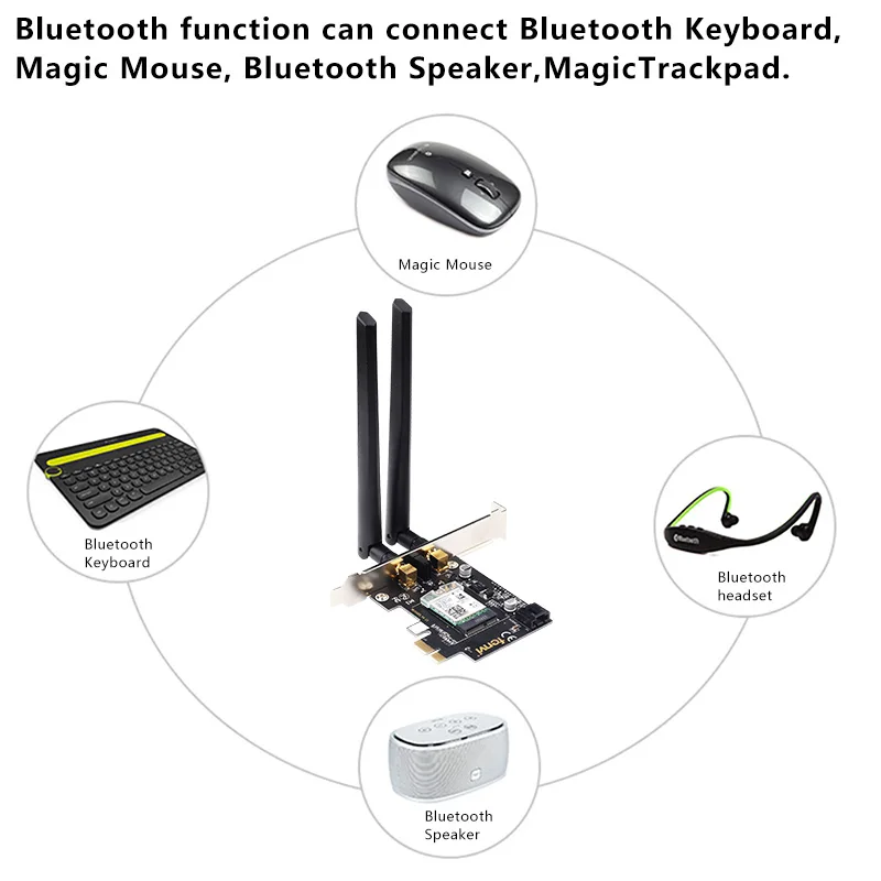 Настольный Беспроводной Wi Fi PCI E адаптер AX200 NGFF M.2 двухдиапазонный 2400 Мбит/с Bluetooth 5 1