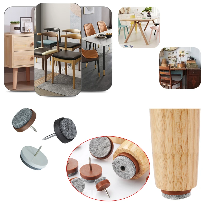 30Pcs Chair Table Furniture Leg Bottom Feet Glides Skid Tile Plastic Pad Floor Nail Non-slip Wood Protector Leveling | - Цена: 443,53 - 491,75 руб.