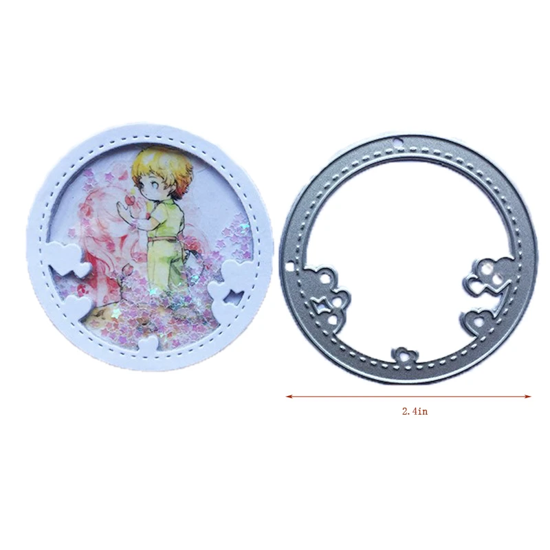 Heart Circle 3 шт./компл. прямоугольные штампы Kscraft Layering рамка высечки для изготовления карт скрапбукинга рождественское благодарение Крафтовая окраска - Цвет: Heart Circle