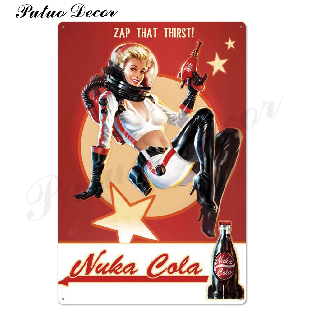 TH3330 Nuka Cola металлическая вывеска, винтажная Оловянная табличка, металлическая винтажная, для паба, Ретро Декор стены для бара, паба, клуба, человек, пещера, металлические плакаты - Цвет: TH3330