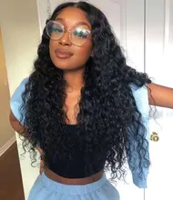 180% de la onda de agua peluca con malla Frontal transparente Frontal de encaje pelucas mojado y ondulado frente de encaje pelucas de cabello humano T parte rizado Peluca de cabello humano