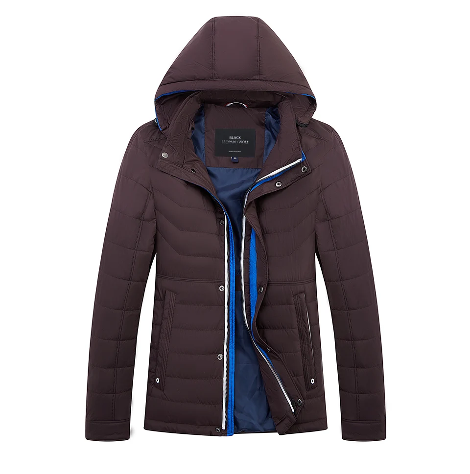 Blackleopardwolf, Новое поступление зимняя куртка мужская тонкая хлопок с капюшоном модная короткая стильная пуховик для мужчин для зимы ZC-C562