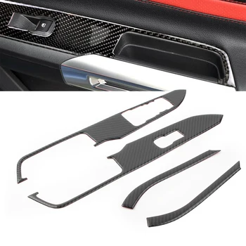 

For Ford Mustang 2015 2016 2017 2018 2019 Car Window Switch Lock Cover Trim Carbon Fiber Styling ABS Plastic