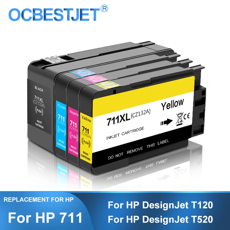Terceiros para hp 711xl 711 Hp711 Substituição Cartucho de Tinta Completo com Tinta Compatível para hp Designjet T120 T520 Impressora Marca de