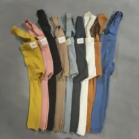 Spanish Spring And Autumn Models High Waist Suspenders Cropped Trousers Baby Big PP Baby Leggings 1