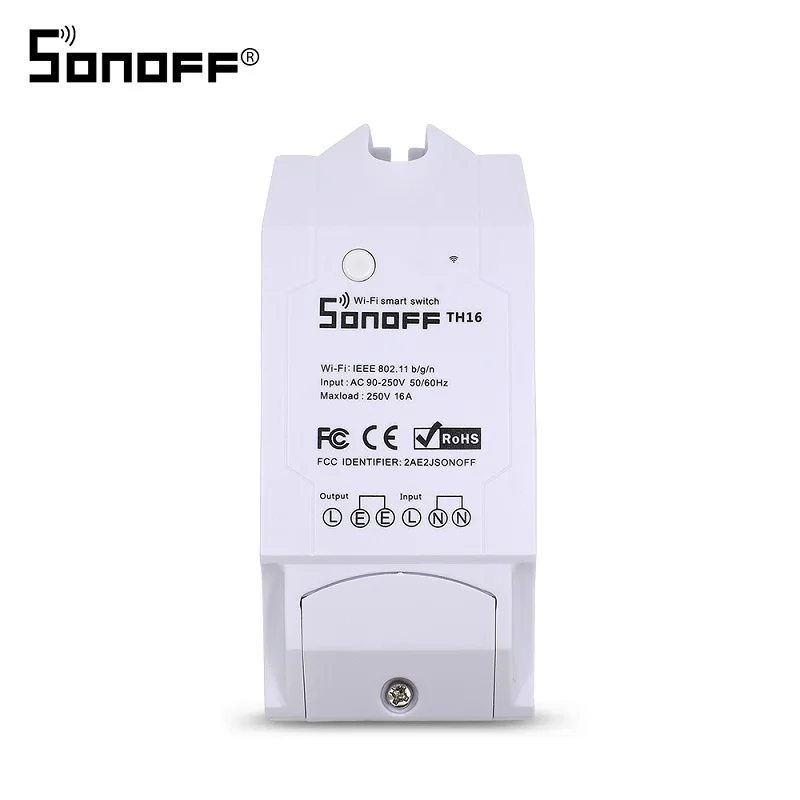 SONOFF TH16 SONOFF TH16 Wifi переключатель SI7021 DS18B20 датчик AL560 расширение мониторинга температуры и влажности Зонд 15A таймер Google Home Alexa - Комплект: SONOFF TH16