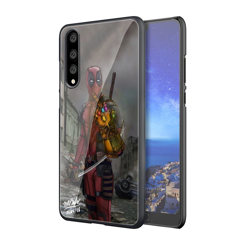 EWAU Marvel Дэдпул чехол из закаленного стекла для телефона для huawei Y6 Y9 mate 20 Honor 7A 8X9 10 Lite Pro