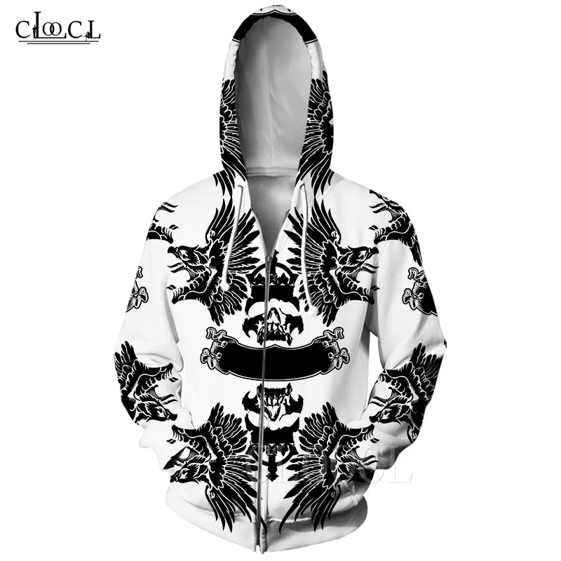 

Vikings Tattoo Zipper Hoodie Men Women Casual Sweatshirt 3D Print Nordic Viking Eagle Hip Hop Hoody Streetwear Jacket Sportswear