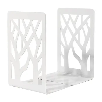 

1pair Storage Removable Students Tree Shadow Iron Stationery Hollow Out Nonskid Book Ends School Desk Organizer Home Decor
