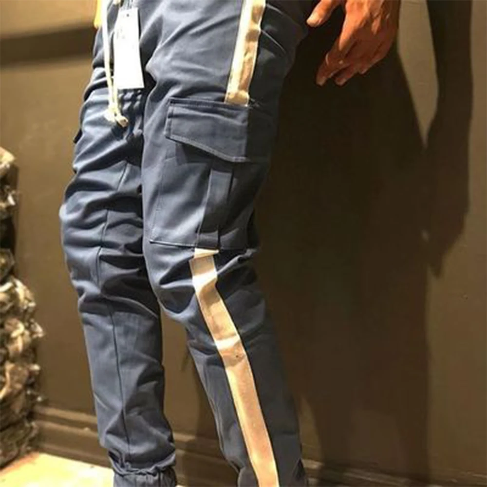 OA Мужская мода Tide бренд Jogger контрастные цвета фитнес длинные тренировочные брюки бодибилдера тренировки Slim Fit колготки брюки