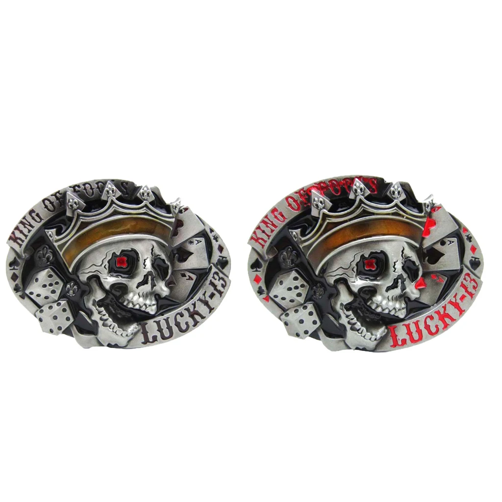 Vintage Skull Skeleton Oval Belt Buckle Western Belt Buckle Cool Jeans Accessories for Mens Gift Jeans Leather Belt